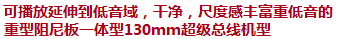 可播放延伸到低音域，干凈，尺度感豐富重低音的重型阻尼板一體型130mm超級總線機型